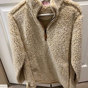 Pink Lily half zip Sherpa